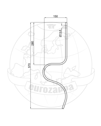 Стійка 32х10 , C32SVV (вир-во Італія) h=570мм (низька)