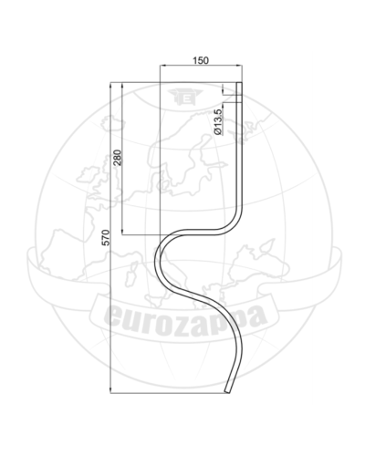 Стійка 32х10 , C32SVV (вир-во Італія) h=570мм (низька)